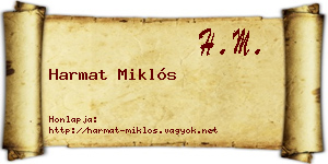 Harmat Miklós névjegykártya